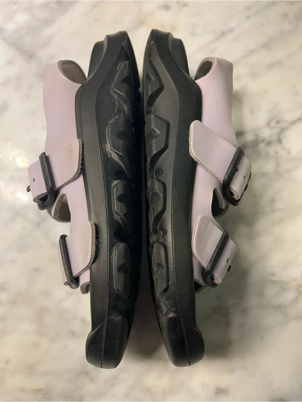 Birkenstock Kids Two-Buckle Sandals in Light Pink and Black